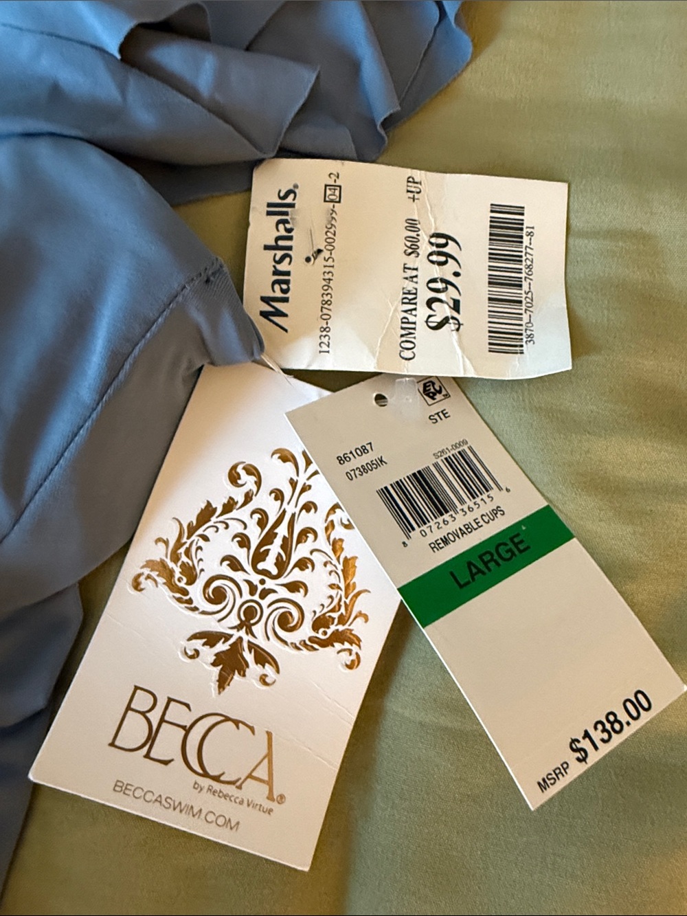 BECCA Periwinkle Ruffle One-Piece Swimsuit - Picture 3 of 3